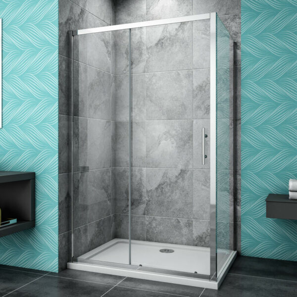 110x80cm 190cm hoch Duschabtrennung Duschwand Dusche Schiebetür Nischentür Duschkabine - Transparent