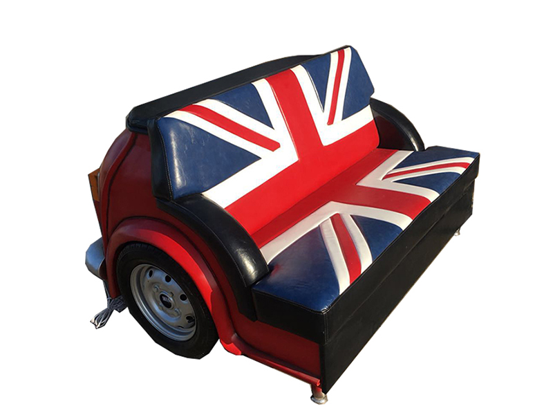Retro Union Jack Sofa Car Furniture Garage Auto Sofa Couch Polster Zweisitzer