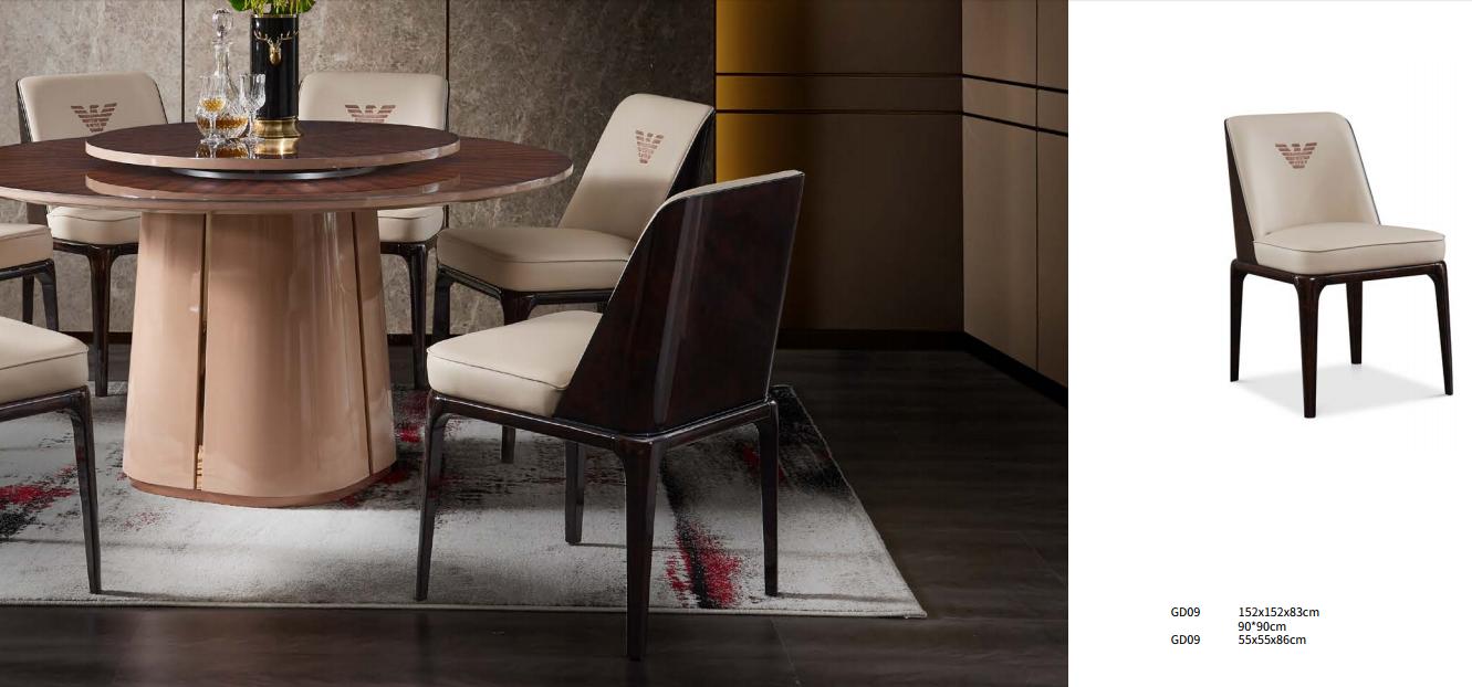 Leder Luxus Beige Gruppe Lehnstuhl Modern Design Möbel Esszimmer Holz 6 Stühle