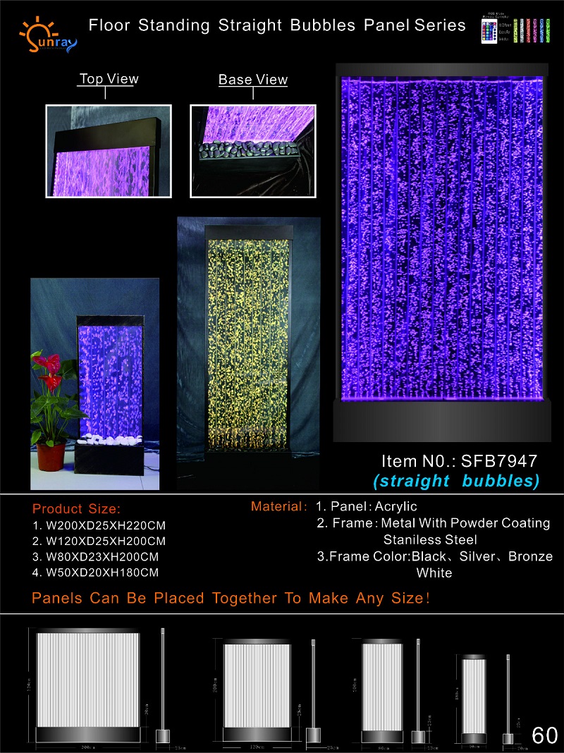 LED Wasserwand Wandpaneel mit Wasserblasen Designer Wasser Wand