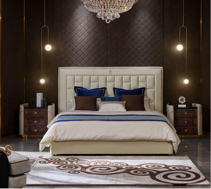 Bett Schlafzimmer Design Betten Nachttische Luxus Möbel 3tlg. Garnitur
