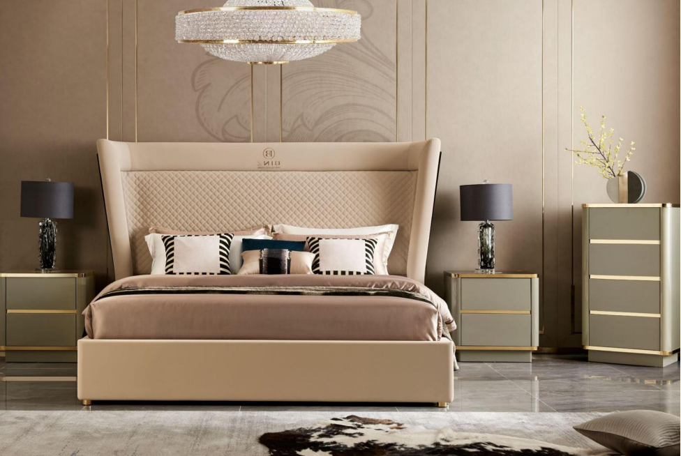 Doppelbett Schlafzimmer Hotel Ehe Luxus Bett 2x Nachttisch 3tlg. Set Betten