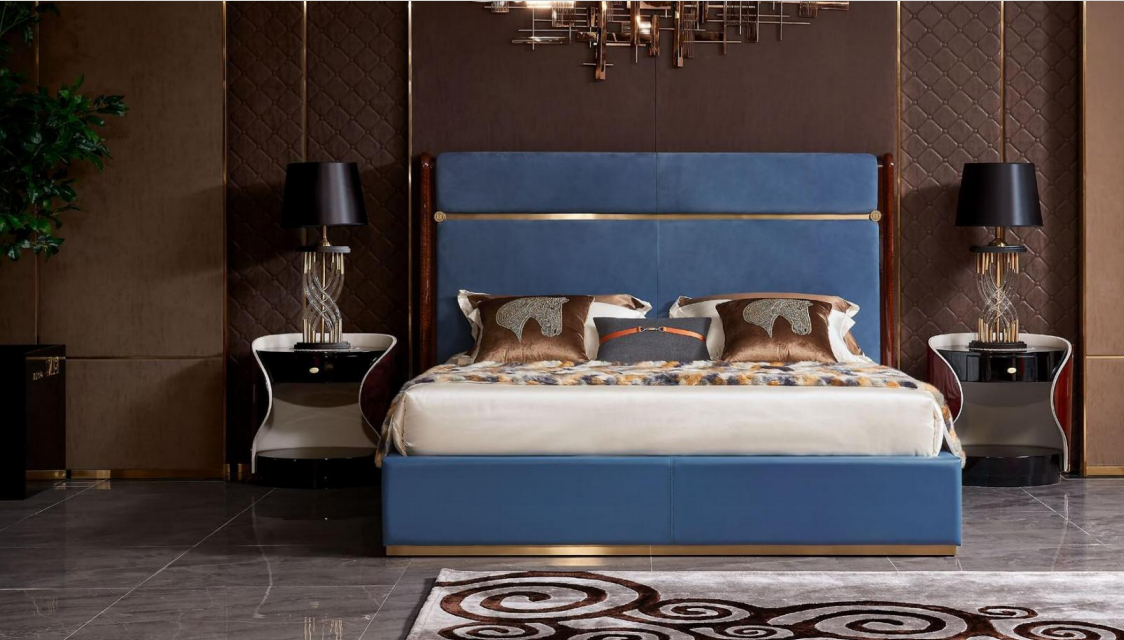 Design Bett 2x Nachttisch 3 tlg. Schlafzimmer Set Luxus komplett Garnitur