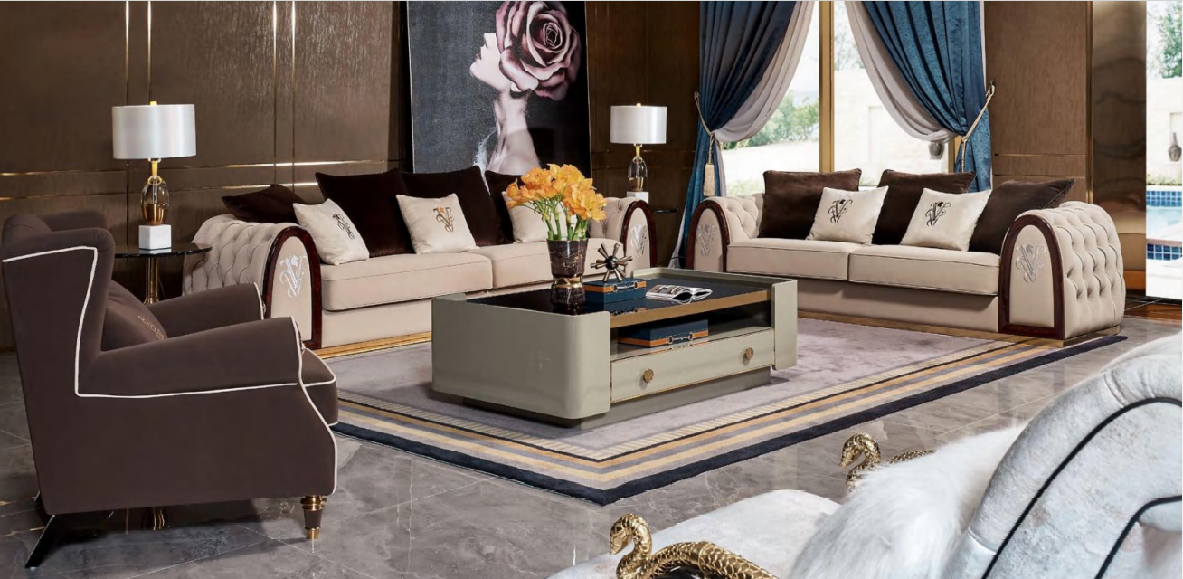 Design Luxus Sofa Sitz Polster Couch xxl Big 4+3 Sitzer Garnituren Chesterfield