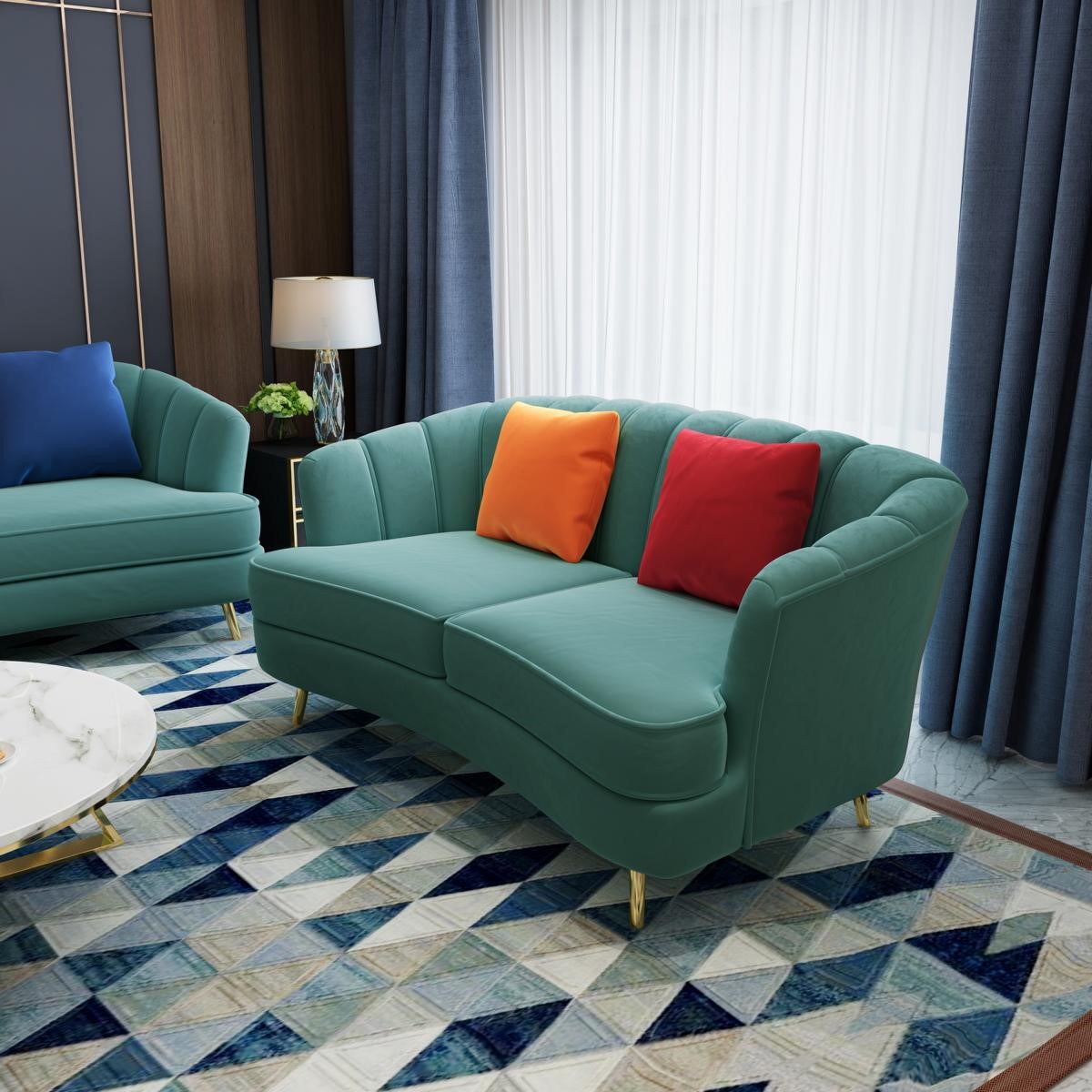 Zweisitzer Sofa 2 Sitzer Design Sofas Polster Moderne Sitz Stoff Textil Couch !