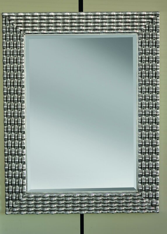 Klassischer Wandspiegel Holz Spiegel Möbel Barock Glas Rahmen Wand Silber 82×108