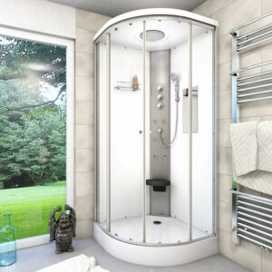 Duschkabine Fertigdusche Dusche Komplettkabine D10-10T1 90x90 cm - Weiß