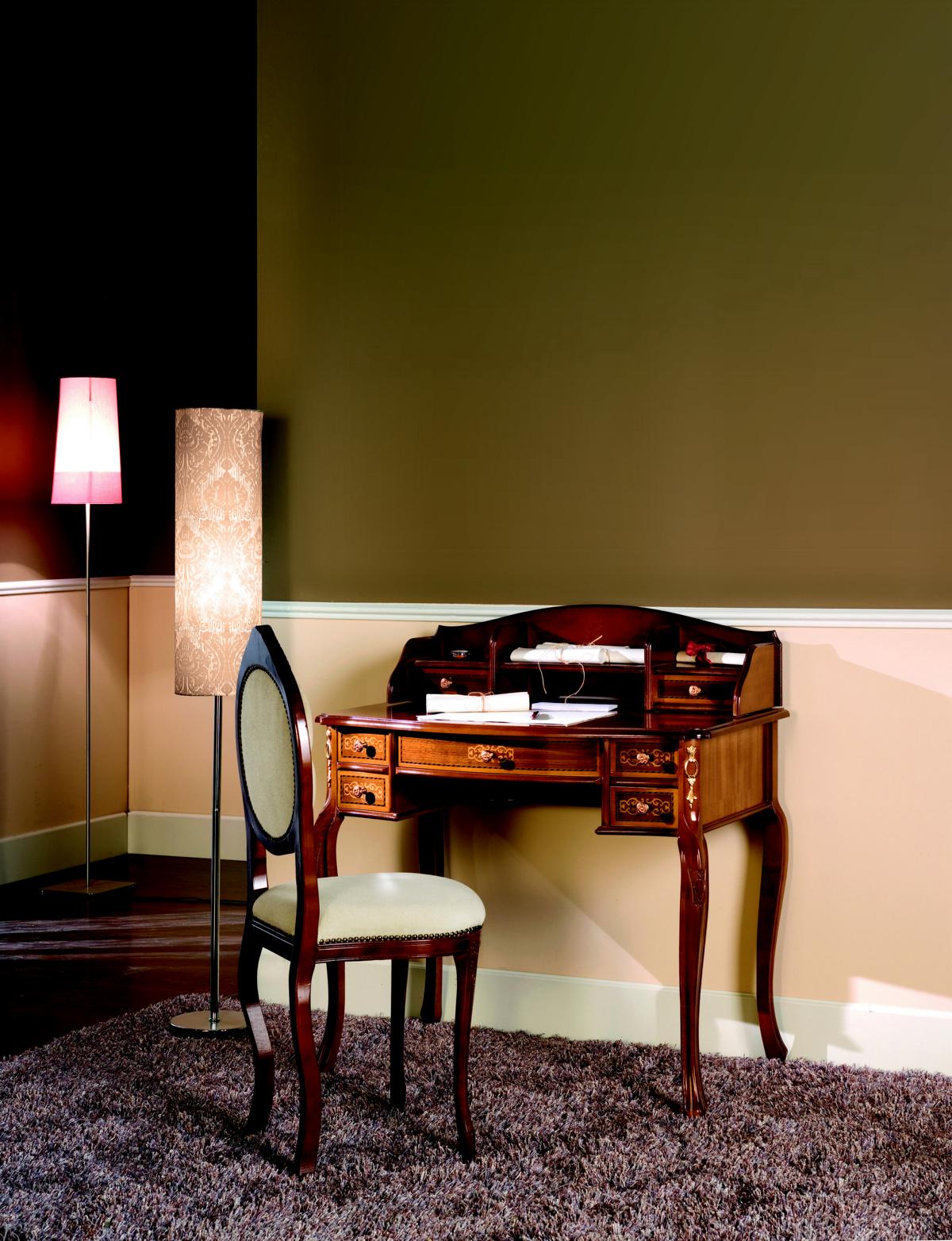 Möbel Sekretär Antik Barock Stil Luxus Tisch Büro Kommode Holz