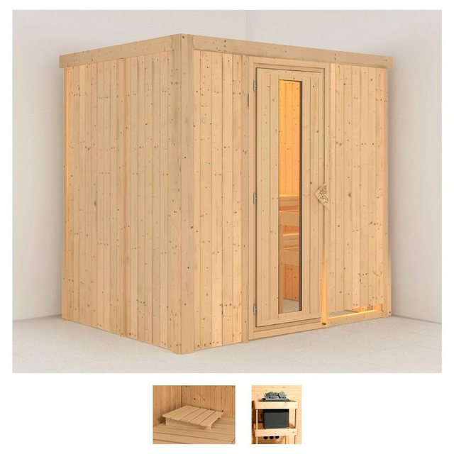 Karibu Sauna Finja, BxTxH: 196 x 151 x 198 cm, 68 mm, (Set) ohne Ofen