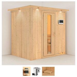 Karibu Sauna "Finja", (Set), 3,6-kW-Bio-Plug & Play Ofen mit externer Steuerung