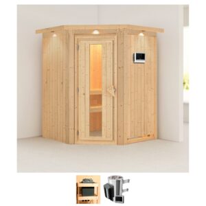 Karibu Sauna "Nanna", (Set), 3,6-kW-Plug & Play Ofen mit externer Steuerung
