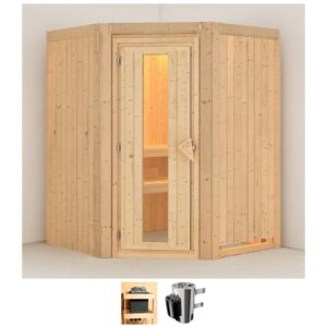 Karibu Sauna "Nanna", (Set), 3,6-kW-Plug & Play Ofen mit integrierter Steuerung