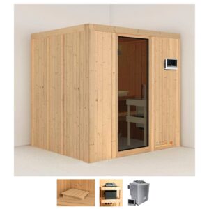 Karibu Sauna "Solida", (Set), 9 KW-Bio-Ofen mit externer Steuerung
