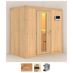 Karibu Sauna "Vada", (Set), 9 KW-Ofen mit externer Steuerung