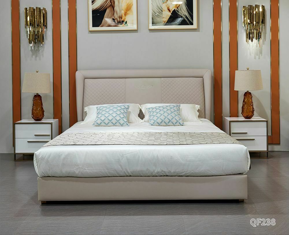 Bett 2x Gruppe Neu Nachttisch 3 tlg. Schlafzimmer Set Design Modern Luxus