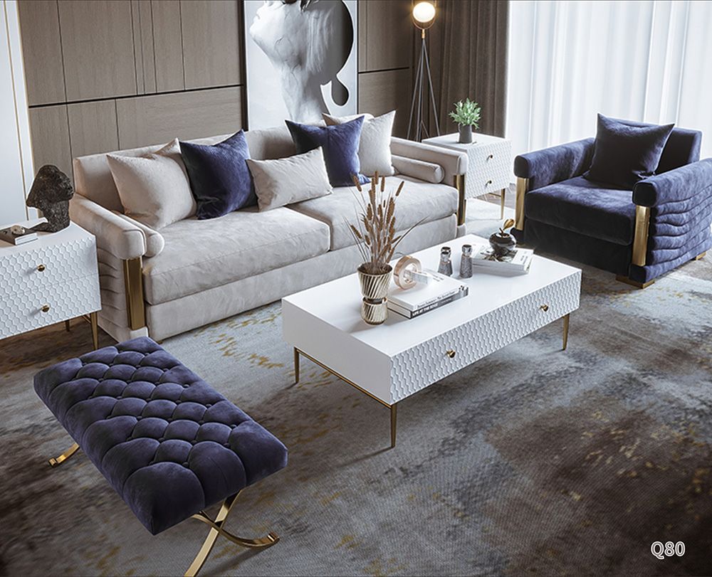 Designer Couch Polster Sitz Garnitur Sofa Garnituren Textil 3+1 Sitzer Hocker