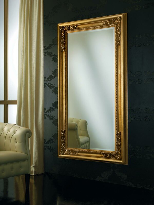 Moderner Großer Spiegel Wandspiegel Echt Holz Rahmen Hängespiegel Luxus Möbel Neu
