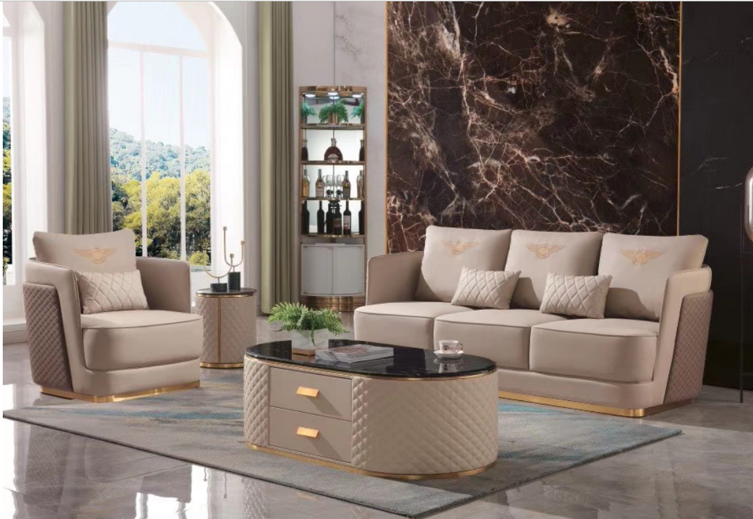 Komplett Set Sofa 3+1er + Couchtisch Beistelltisch Designer Wohnlandschaft