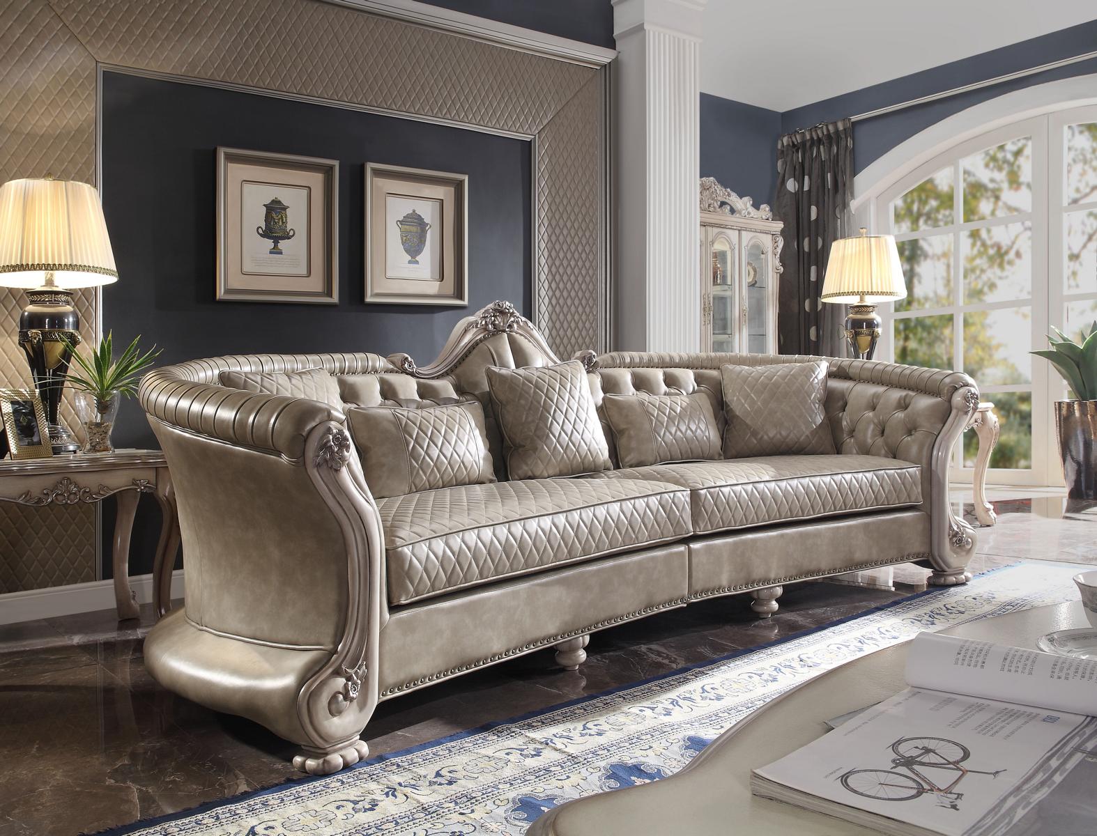 Big xxl Sofa Couch klassische Möbel Polster Sofas 4 Sitzer Barock Textil Couchen