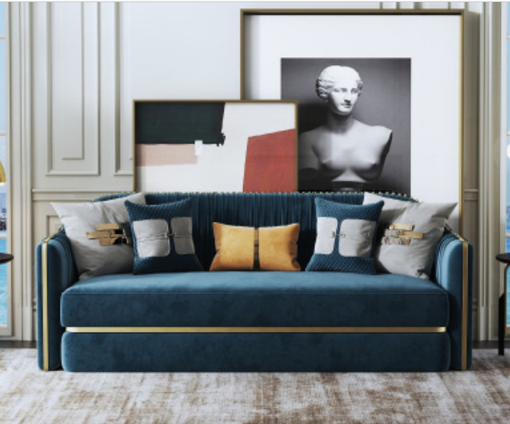 Design Textil Edelstahl Big 3 Sitzer Couch Leder Stoff Sofas Couchen Möbe