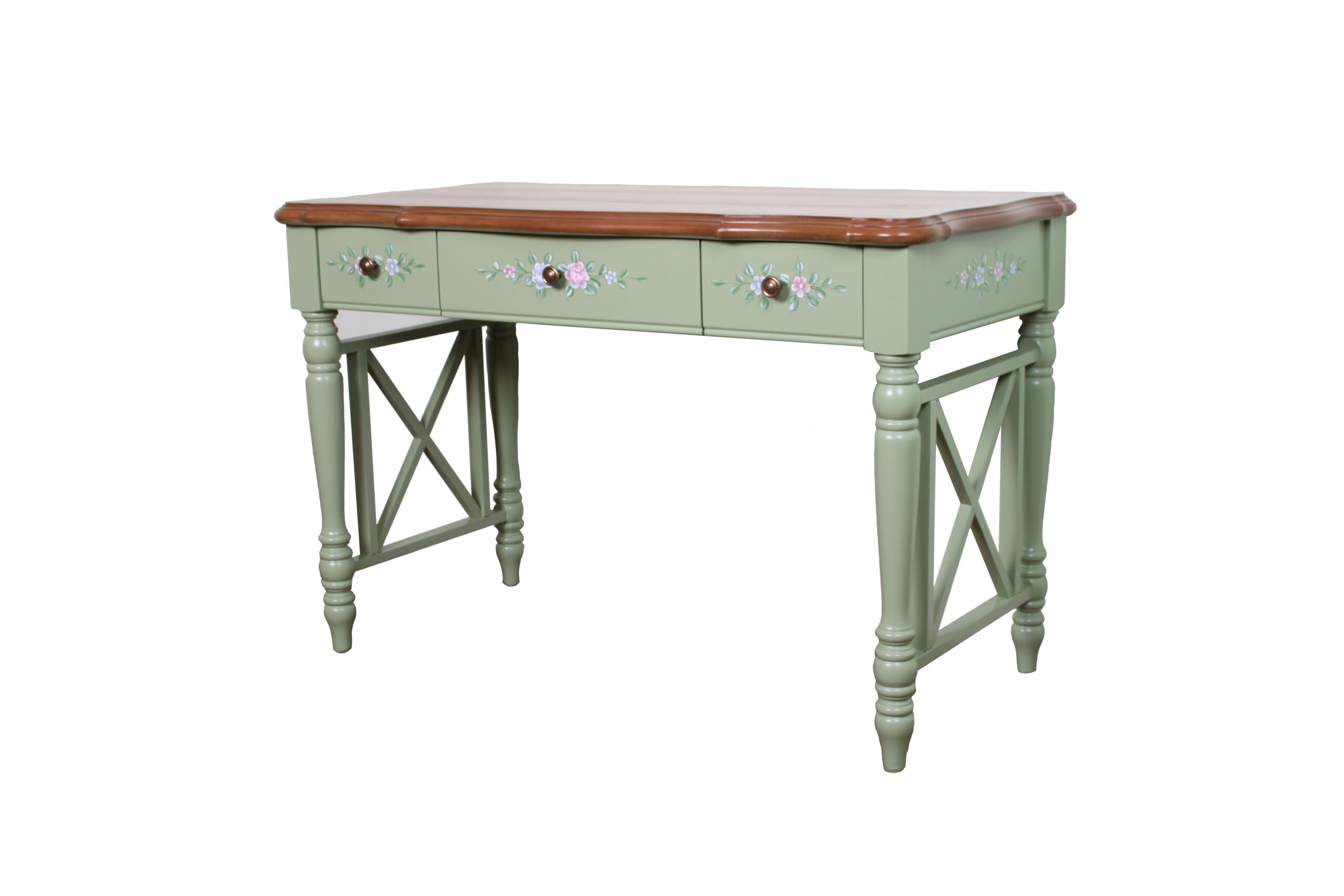 Schreibtisch Echtholz Möbel Klassischer Tisch Bürotische Landhaus Stil