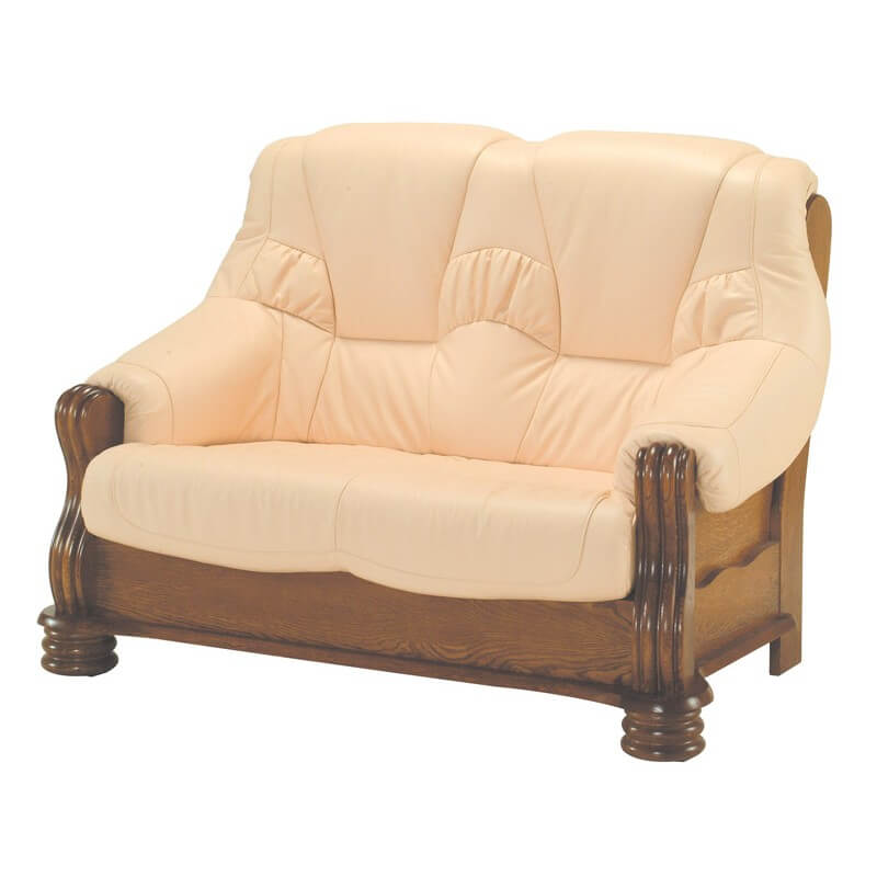 Sofa 2 Sitzer Couch Sofas Couchen Wohnzimmer Holz Leder Zweisitzer Möbel Neu