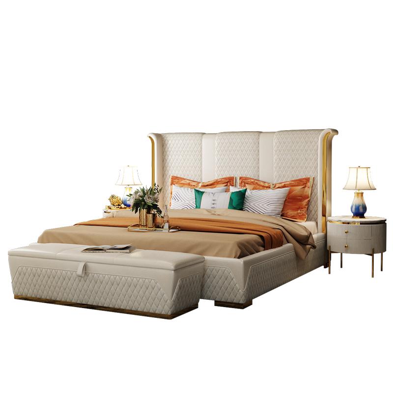 Bett 3tlg. Schlafzimmer Set Design Modern Luxus Möbel Nachttisch Betten