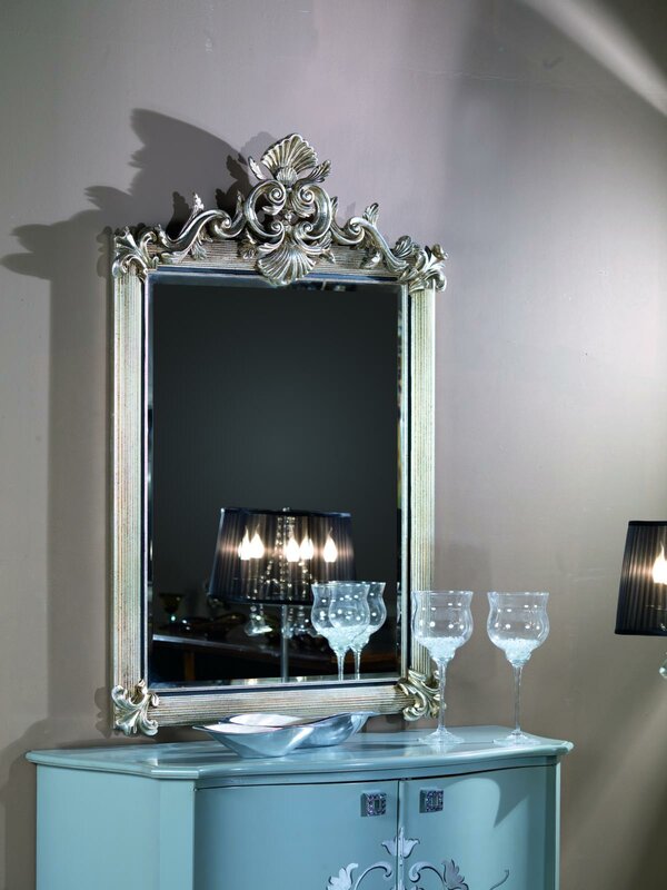 Designer Moderner großer Spiegel Wandspiegel echt Holz Rahmen Hängespiegel Luxus Möbel