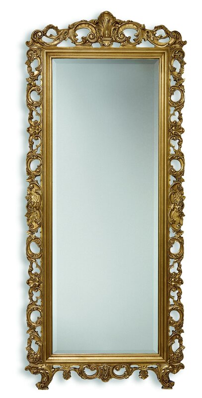 Klassischer Großer Spiegel Wandspiegel Luxus Hängespiegel Holz Gold Garderobe SP6480