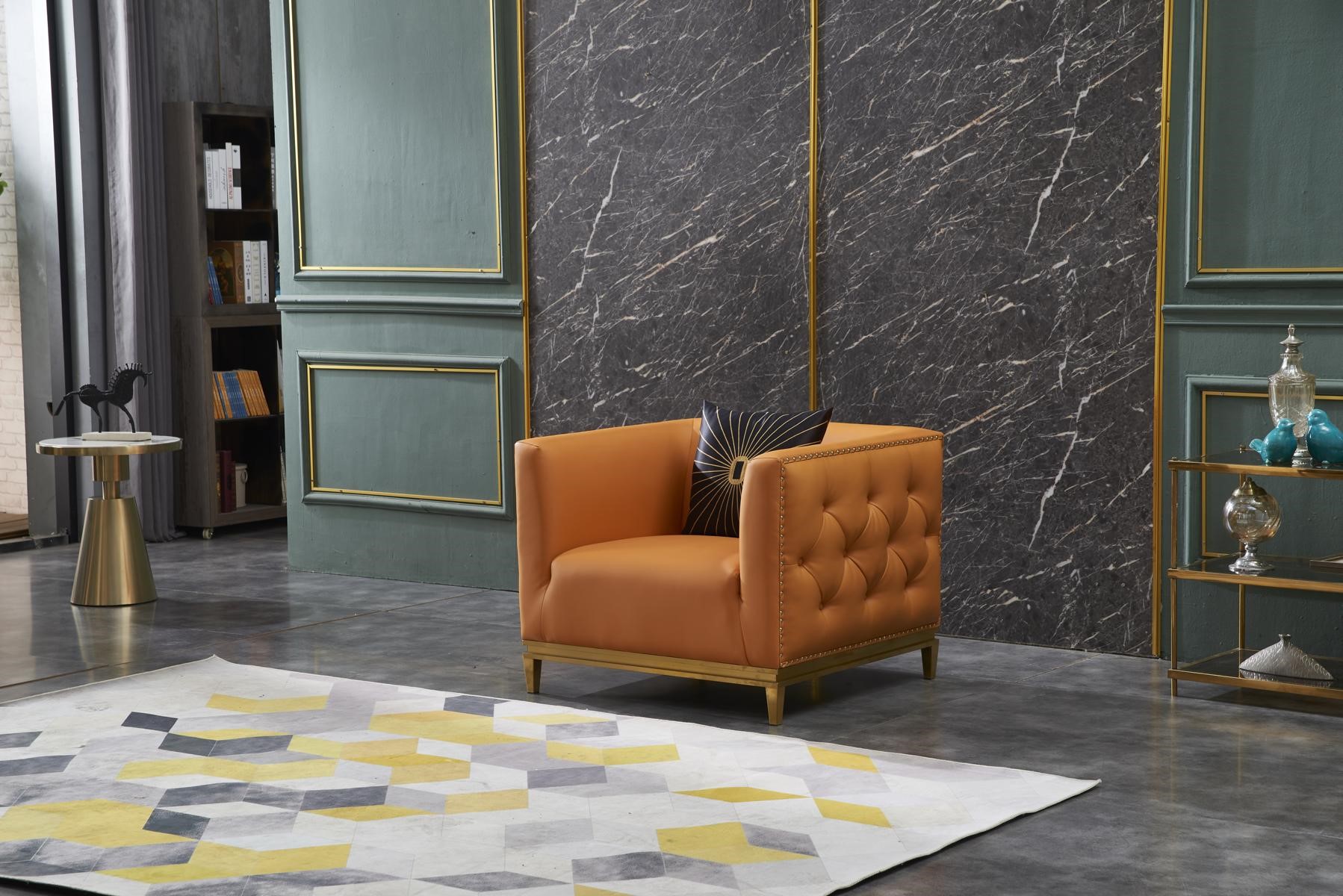 Sessel Design Couch Sofa Sitzer Leder Lounge Deko Club Polster Luxus Ohren