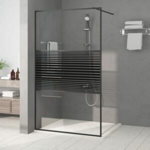 Bonnevie - Duschwand für Begehbare Dusche,Duschtrennwand Schwarz 115x195 cm ESG-Glas Klar vidaXL