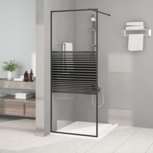 Bonnevie - Duschwand für Begehbare Dusche,Duschtrennwand Schwarz 80x195 cm ESG-Glas Klar vidaXL