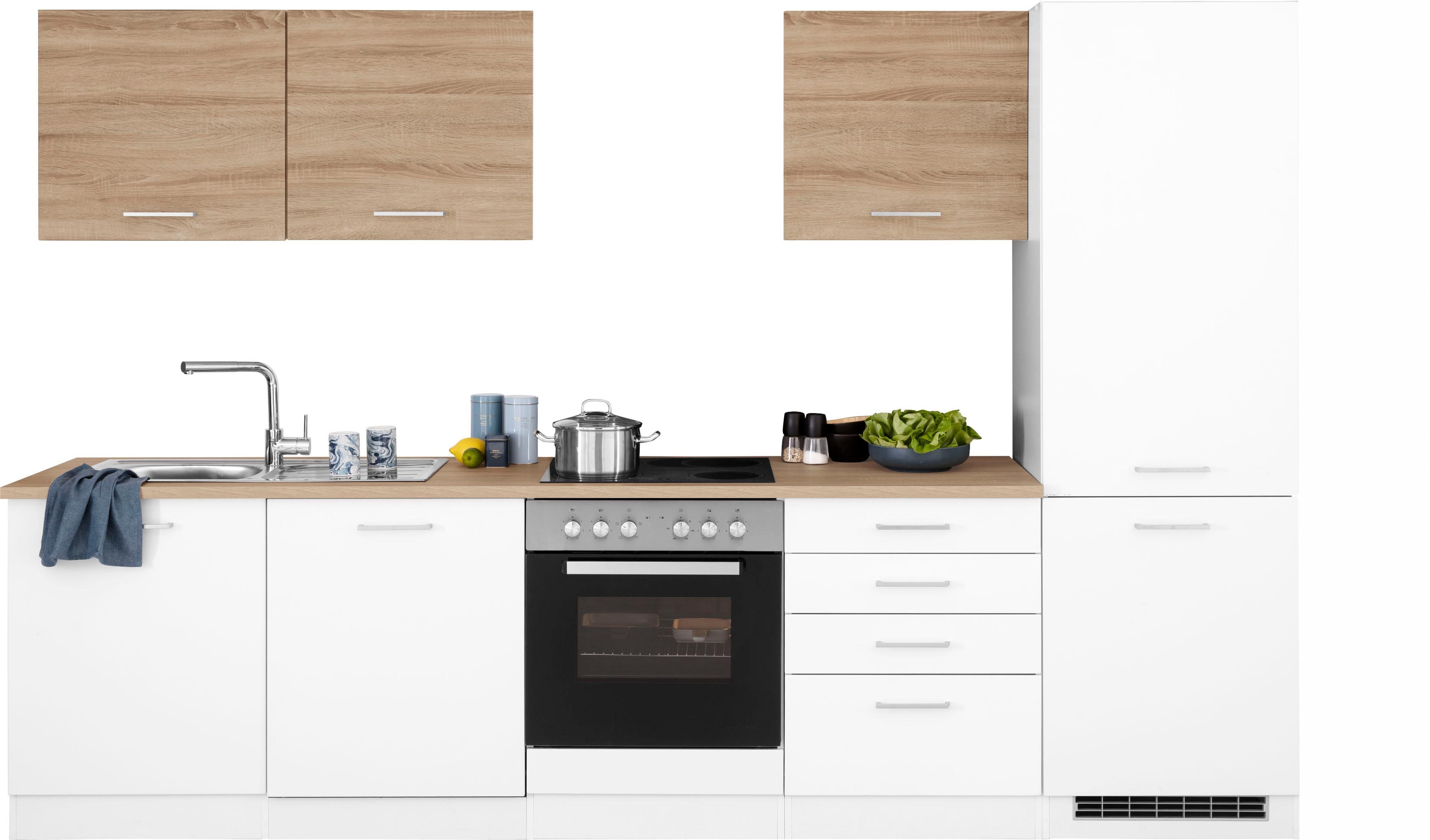 HELD MÖBEL Küchenzeile "Visby", ohne E-Geräte, 300 cm, für Kühl/Gefrierkombination und Geschirrspüler