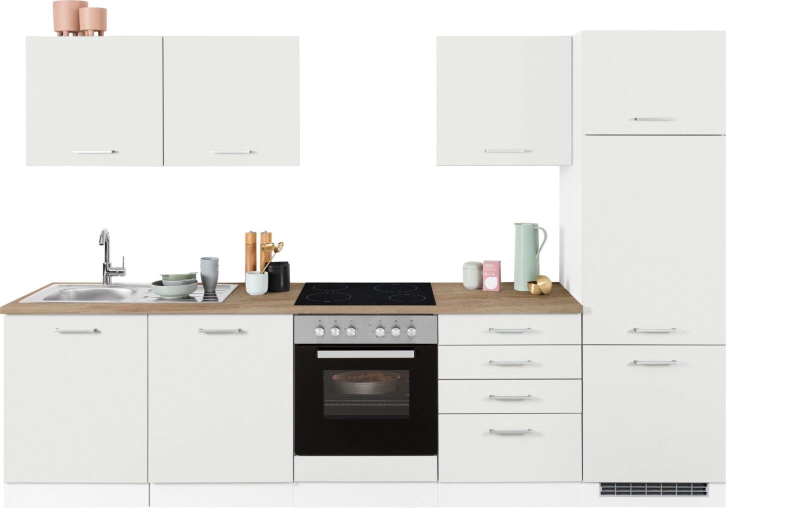 HELD MÖBEL Küchenzeile "Visby", ohne E-Geräte, Breite 300 cm für Kühlschrank und Geschirrspüler