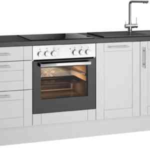 OPTIFIT Küche "Ahus", 225 cm breit,wahlweise mit E-Geräten,Soft Close Funktion, MDF Fronten