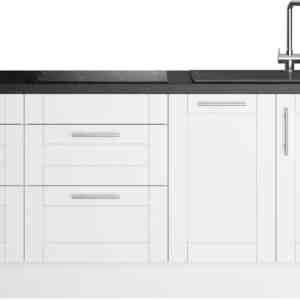 OPTIFIT Küche "Ahus", Breite 225 cm, wahlw. Mit E-Geräten, Soft Close Funktion, MDF Fronten
