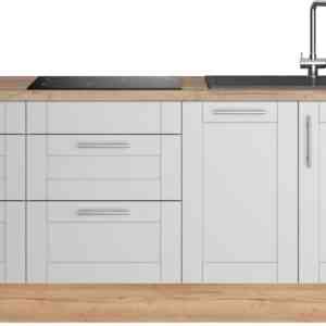 OPTIFIT Küche "Ahus", Breite 225 cm, wahlw. Mit E-Geräten, Soft Close Funktion, MDF Fronten