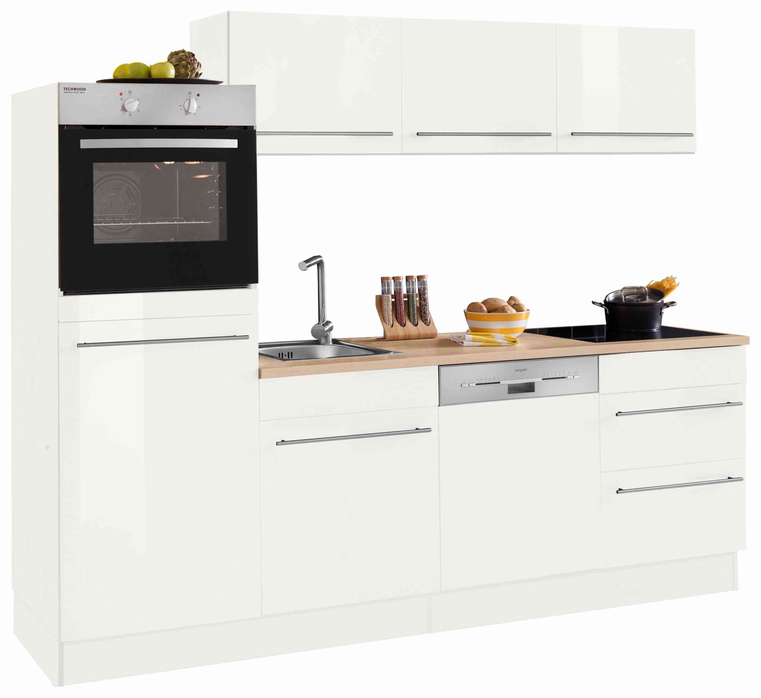 OPTIFIT Küche „Bern“, Breite 240 cm, ohne E-Geräte, Stärke der Arbeitsplatte wählbar