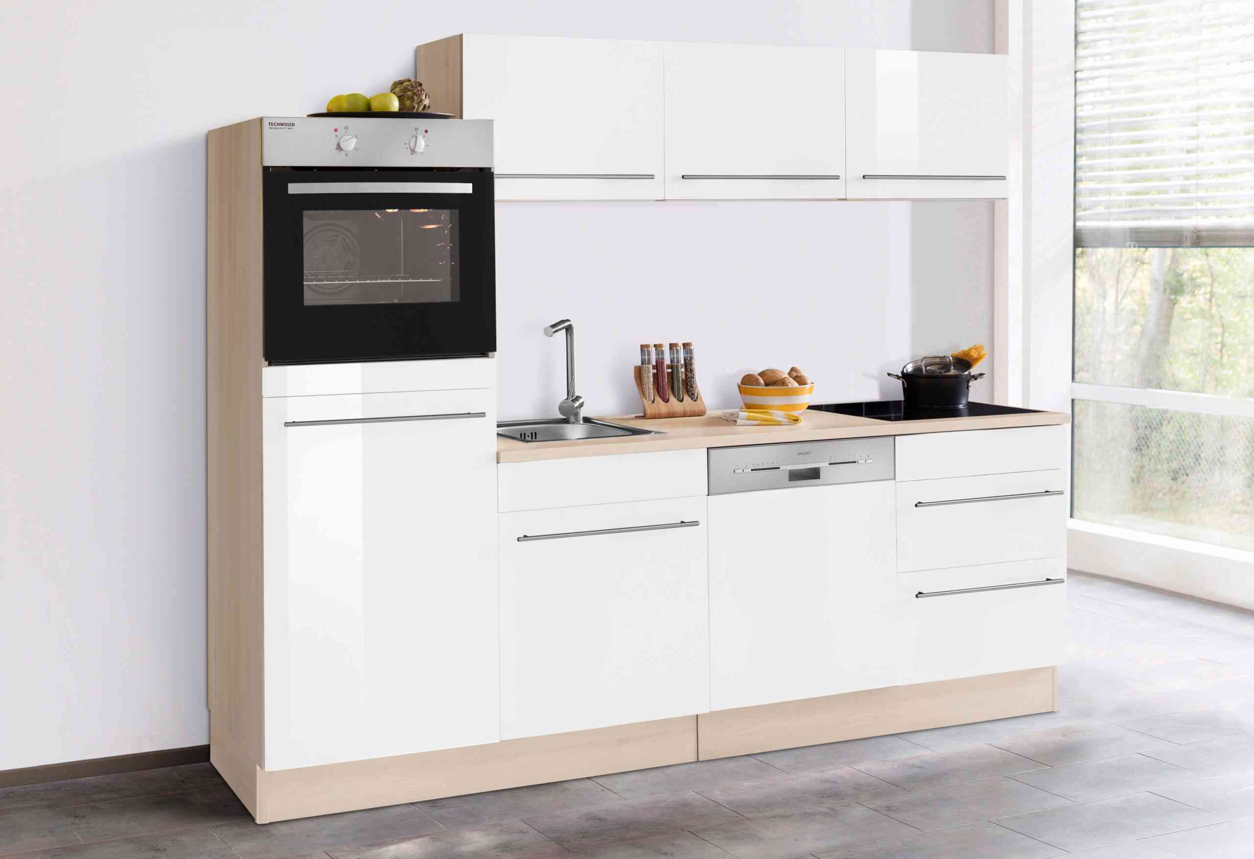 OPTIFIT Küche „Bern“, Breite 240 cm, ohne E-Geräte, Stärke der Arbeitsplatte wählbar