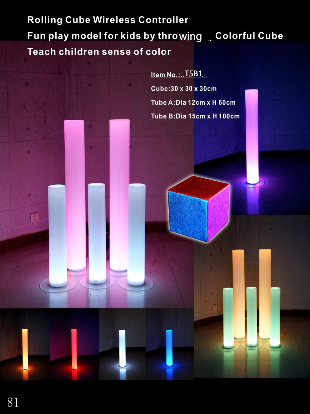 LED Cube Kinderspielzeug Lernwürfel Farblernender Leuchtwürfel Dekoratio