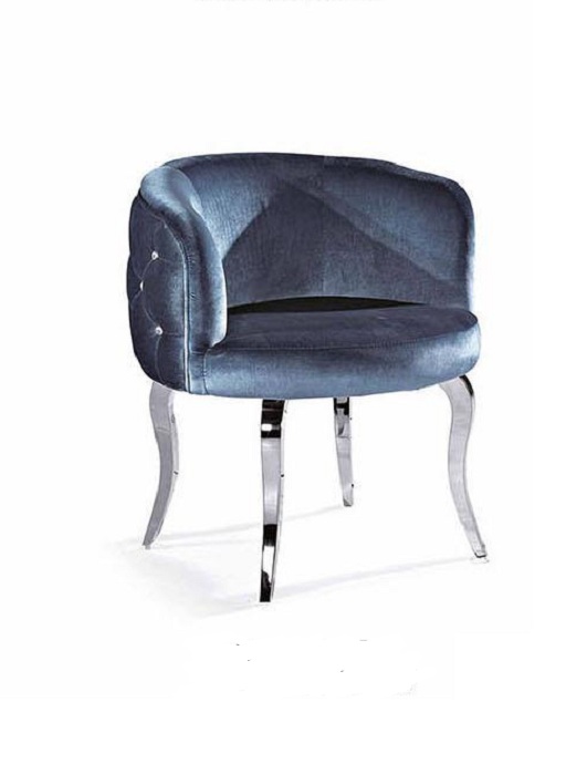 Design Stuhl Textil Ess Zimmer Edelstahl Sessel Stuhl Sitz Polster Lounge