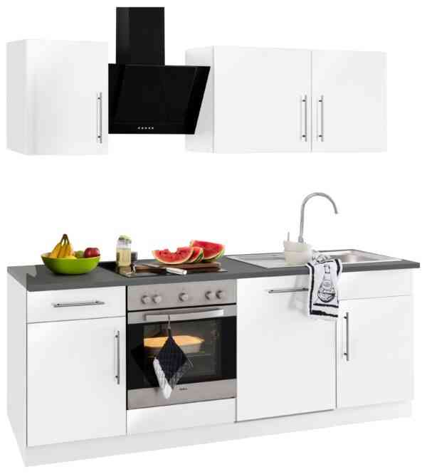 wiho Küchen Küchenzeile "Cali", mit E-Geräten, Breite 220 cm mit Metallgriffen