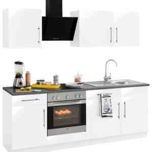 wiho Küchen Küchenzeile "Cali", mit E-Geräten, Breite 220 cm mit Metallgriffen