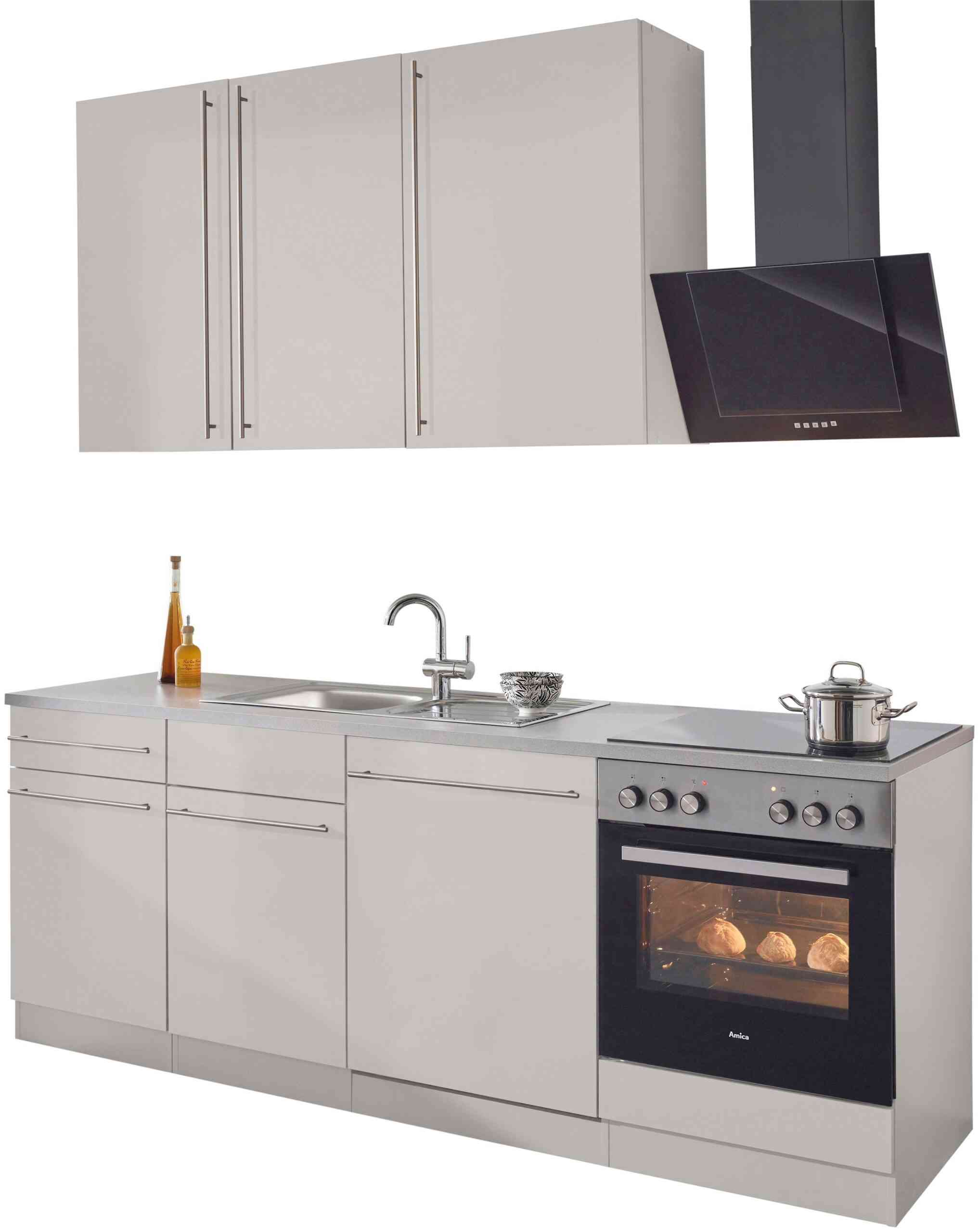 wiho Küchen Küchenzeile "Chicago", mit E-Geräten, Breite 220 cm