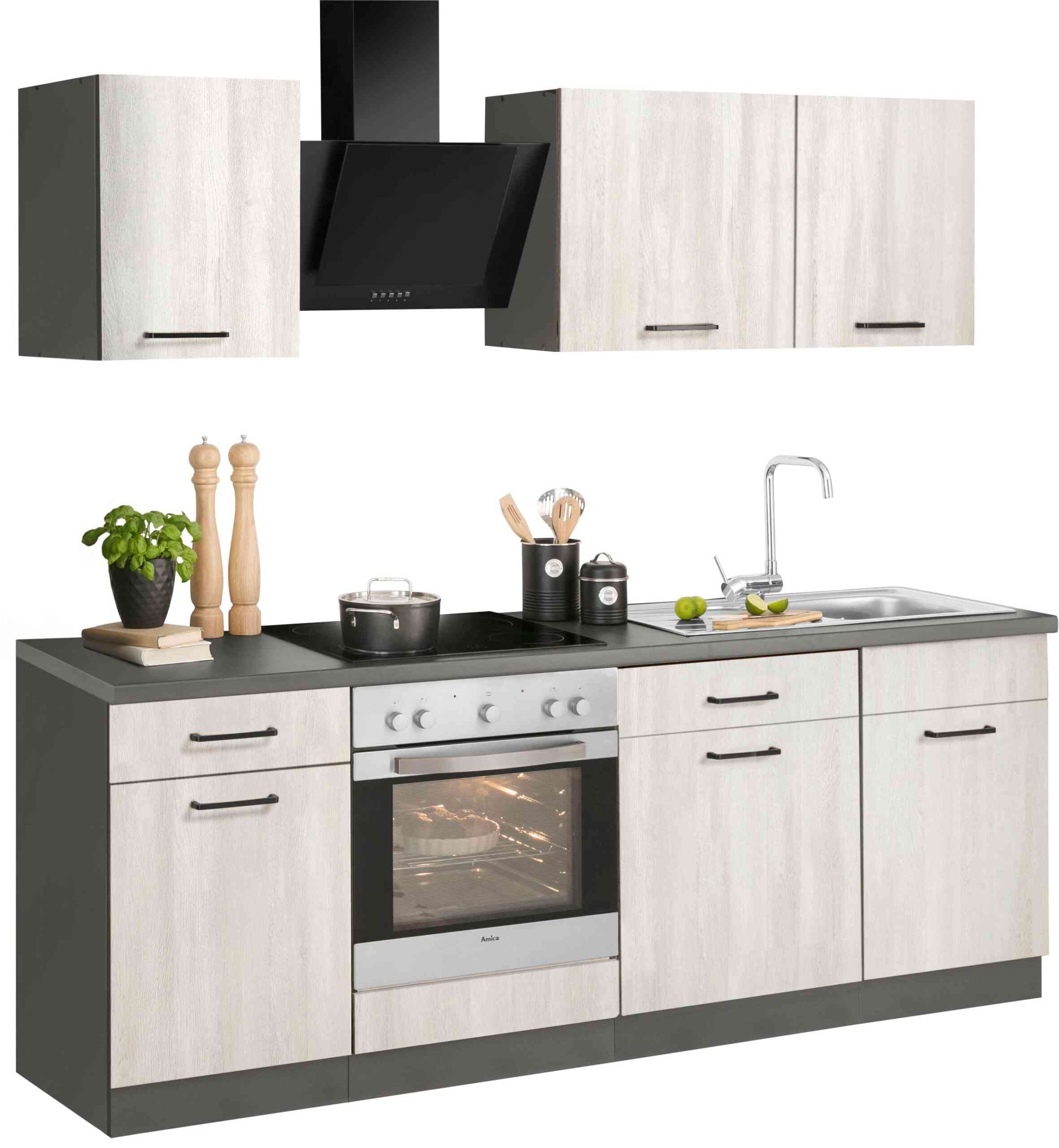 wiho Küchen Küchenzeile “Esbo”, mit E-Geräten, Breite 220 cm