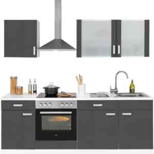 wiho Küchen Küchenzeile "Husum", mit E-Geräten, Breite 220 cm