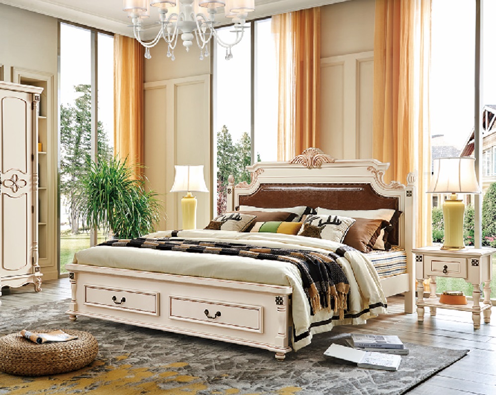 Schlafzimmer 2x Nachttisch Holz Designer Bett Luxus Klassisch Möbel 3tlg. Set
