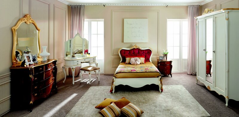 Italienische Möbel Design Luxus Bett Doppelbett Stil Barock Betten Klassische