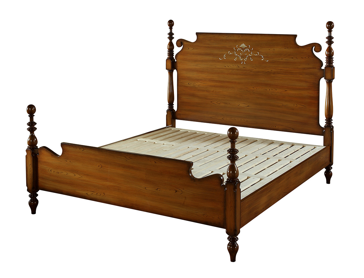 Nostalgie Bett echtes holz Betten Englisches Schlafzimmer Design Doppelbett Neu