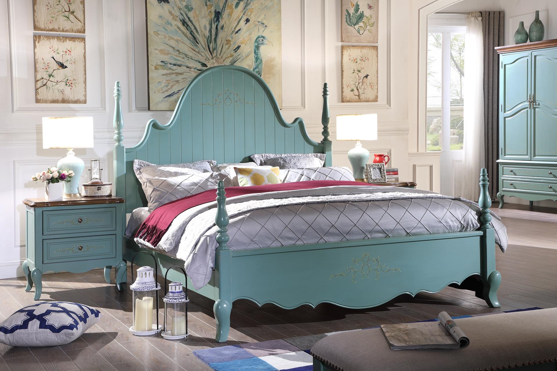 Amerikanisch Doppel Betten luxus Schlafzimmer Designer Doppelbetten 180×200 Neu